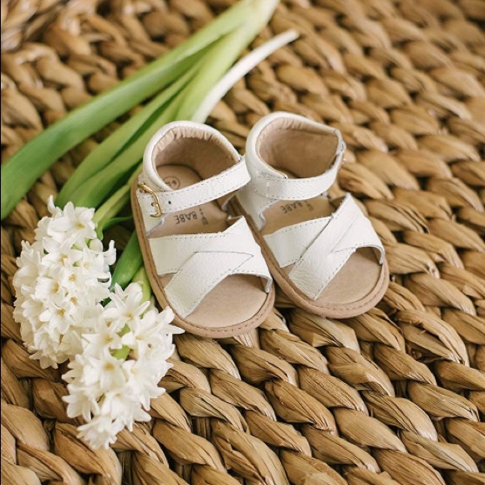 White leather Baby Sandals